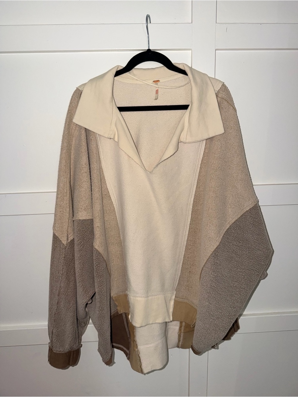 Free People Cream Fleece Pullover